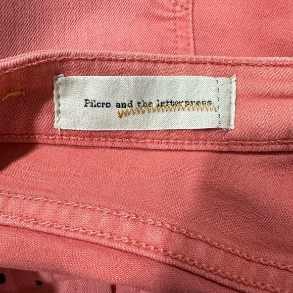 Anthropologie Pilcro & the letterpress Fit/Stet Denim Salmon Color Shorts Sz 27 - Picture 4 of 8